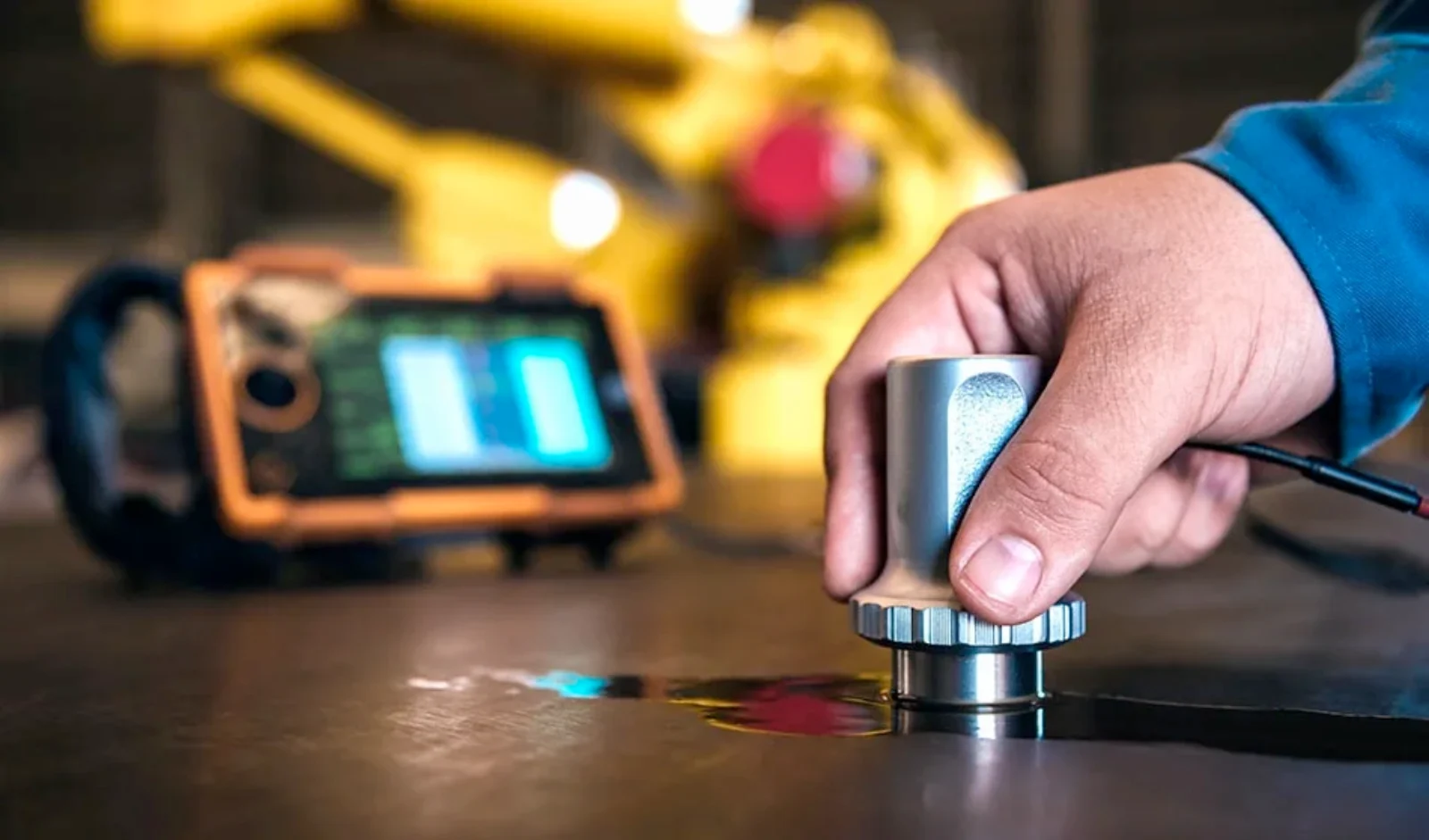 Ultrasonic probe and flaw detector used for non-destructive testing of a metal part