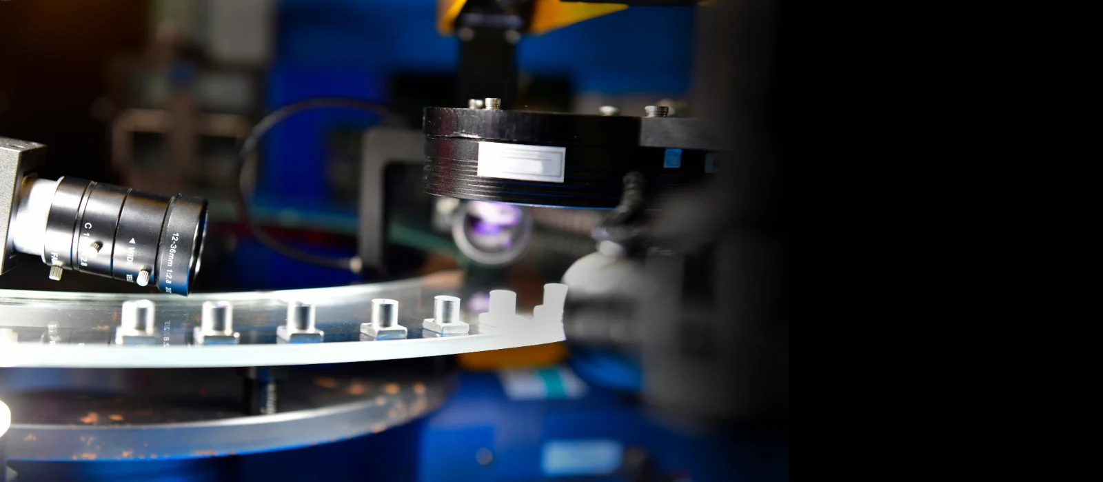 A coordinate measuring probe checking the blades of a machined impeller